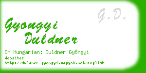 gyongyi duldner business card